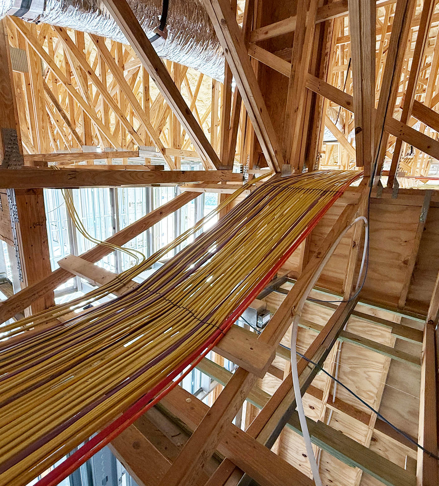 Electrical wiring run for a custom home on Sanibel Island